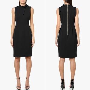 NWT Calvin Klein Sleeveless Scuba Crepe Dress Black 8